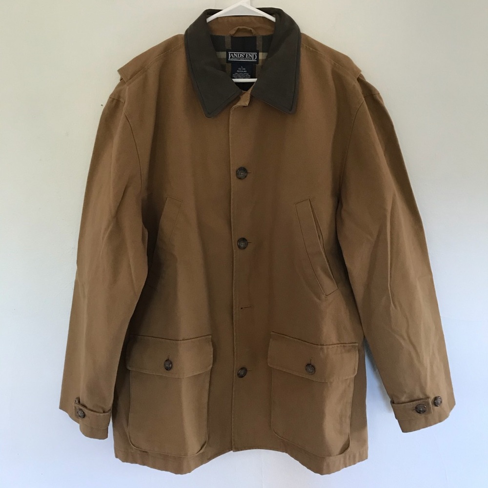 Vintage Land’s End Tan Barn Coat Lined
